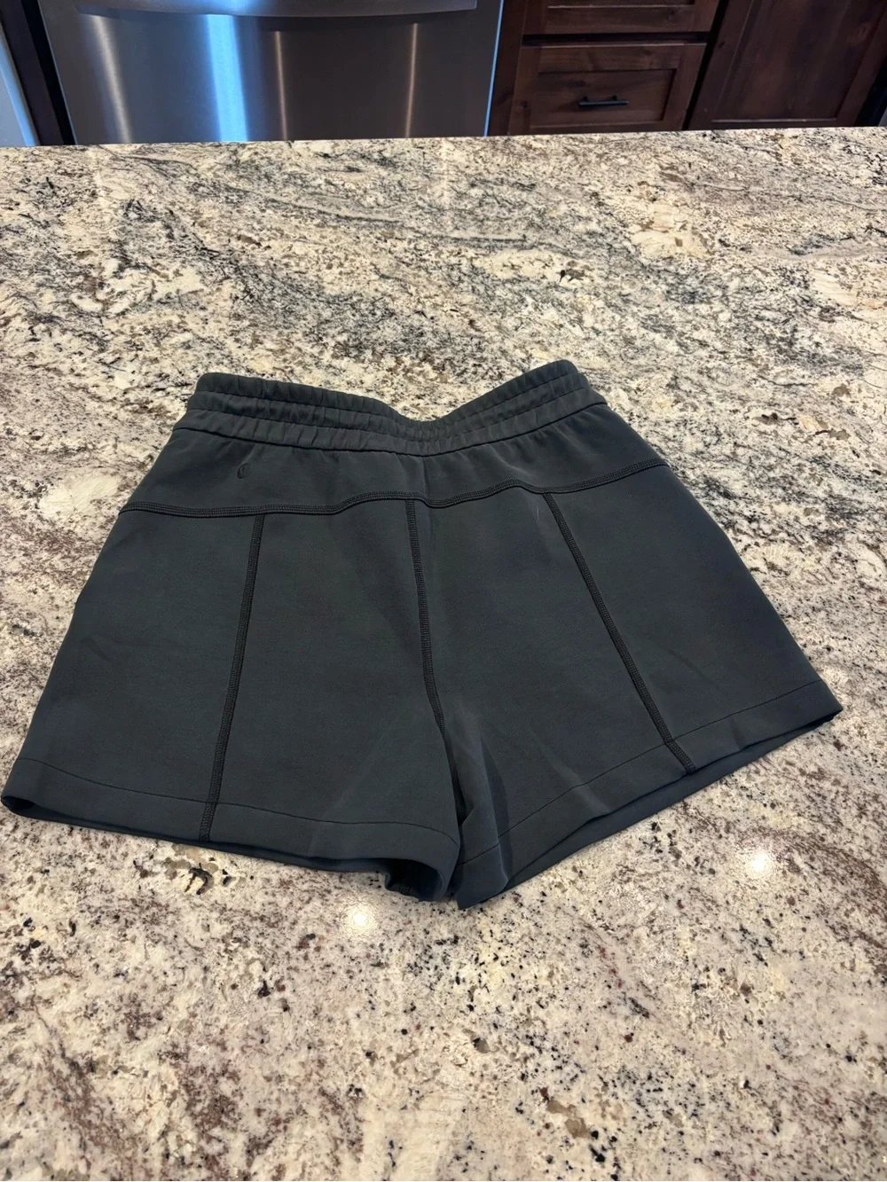 Women’s Lululemon Drawstring Lounge Shorts — Charcoal black